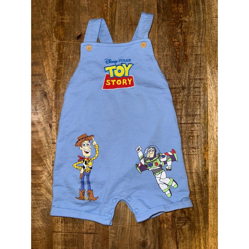 Disney Baby Toy Story Woody Buzz Lightyear Blue Romper Overalls 24M PPTH206